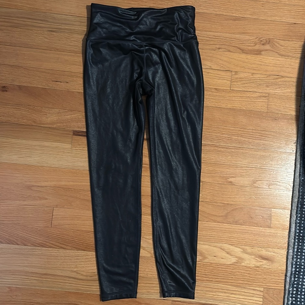 Athleta coated leather effect leggings